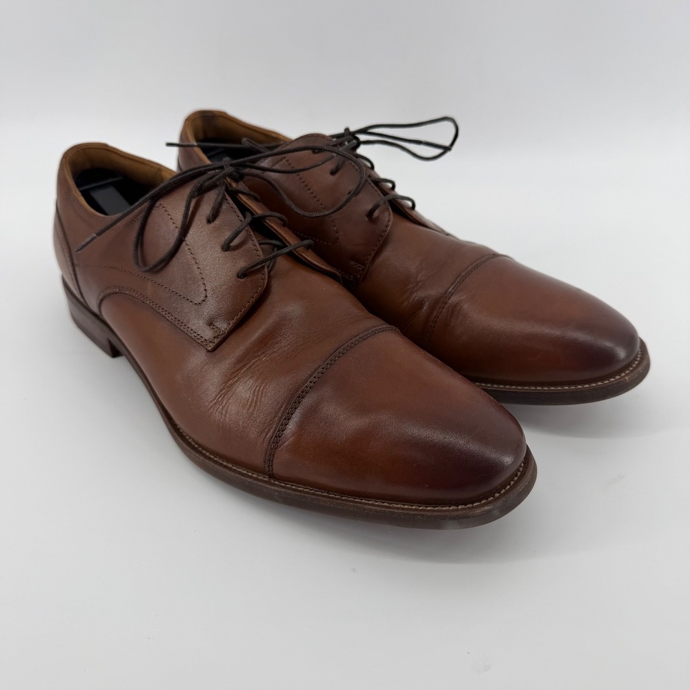 Florsheim Oxford Mens 12M Cognac 13364T-221 Cap Toe Leather Dress Shoes Derby
